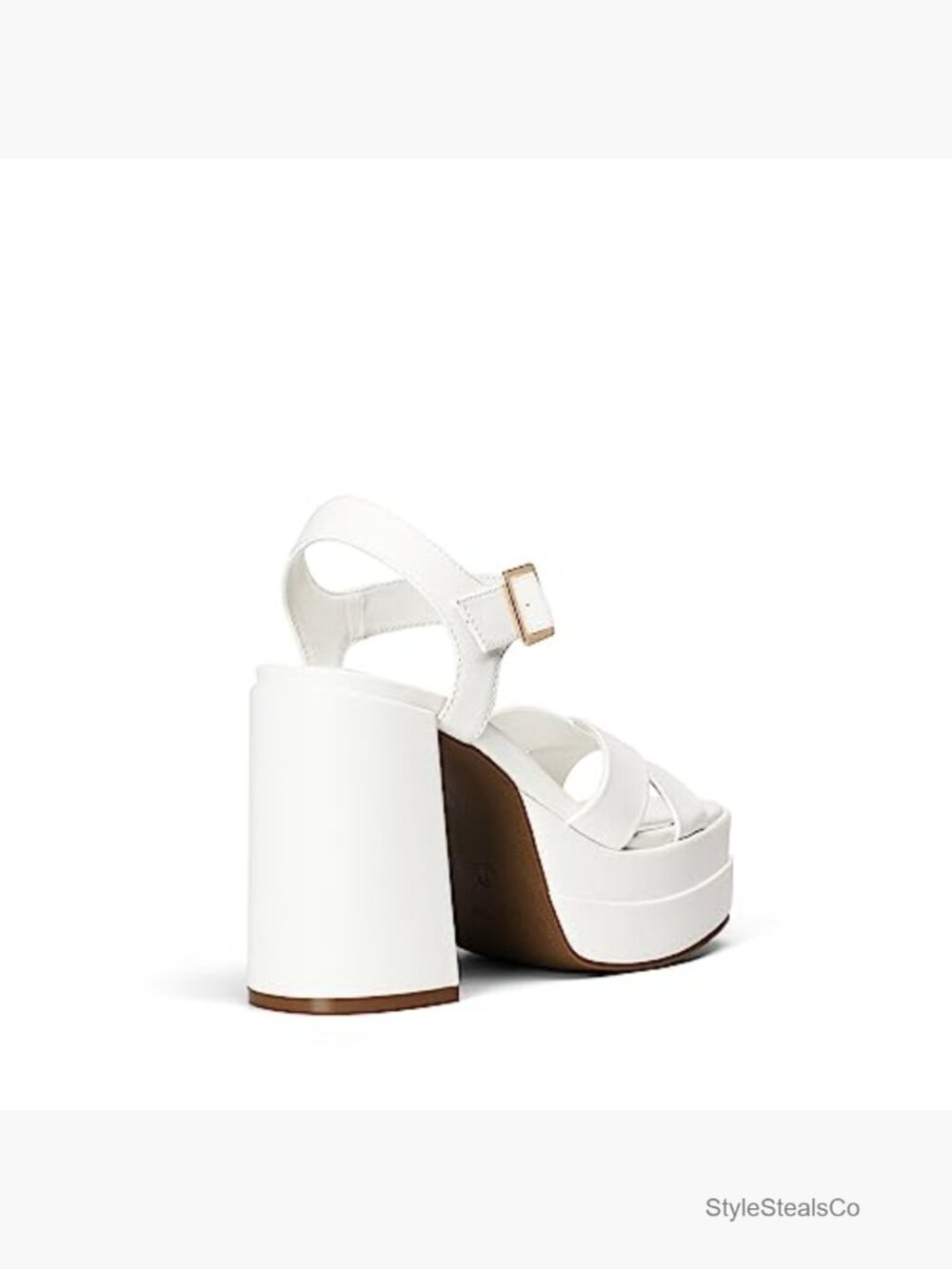 Platform Chunky Heels Square Open Toe Ankle Strap High Heeled Sandals Y2K Party - Picture 4 of 7
